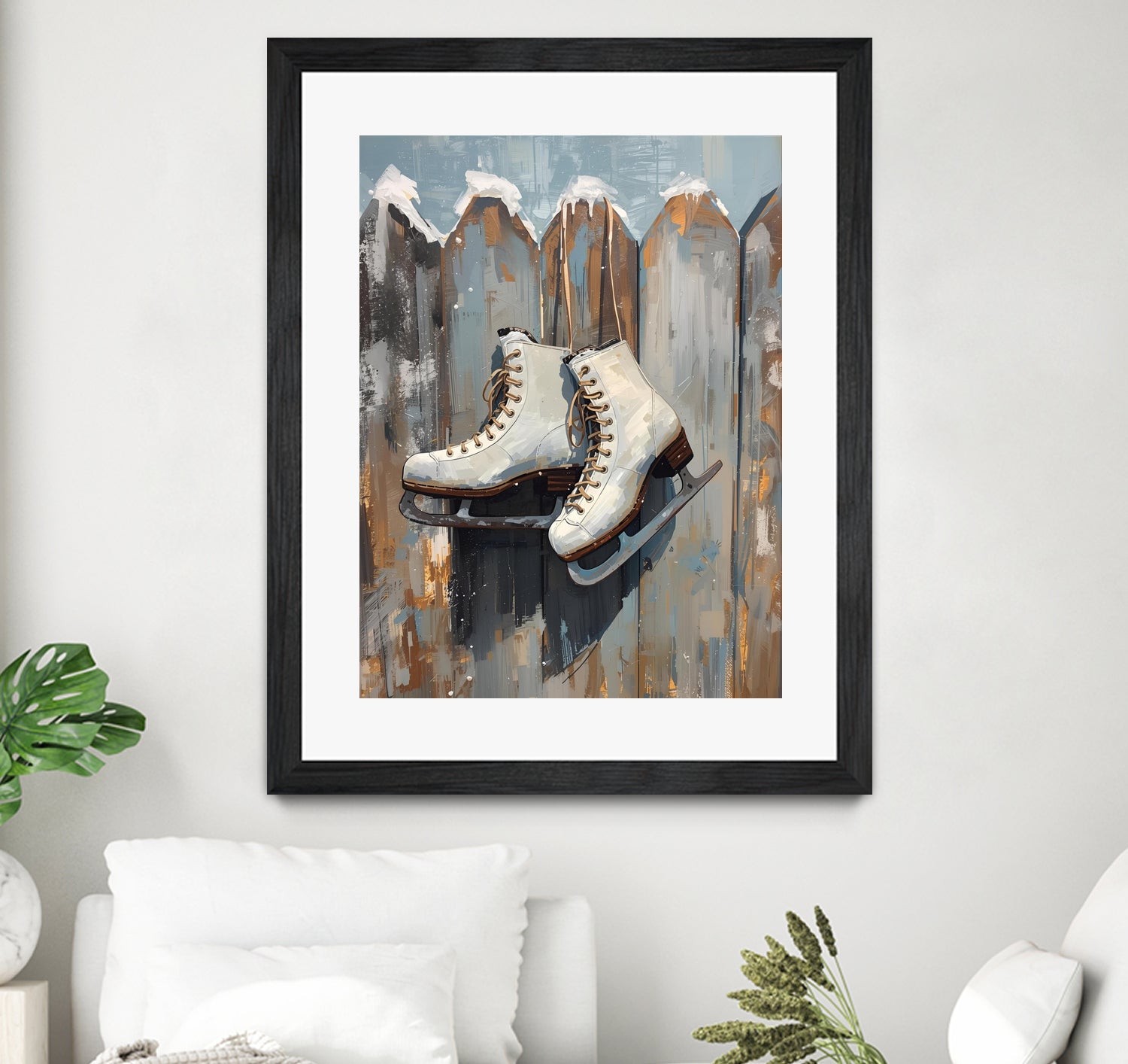 Schlittschuhe am Zaun by Ohkimiko on GIANT ART -  schlittschuhe