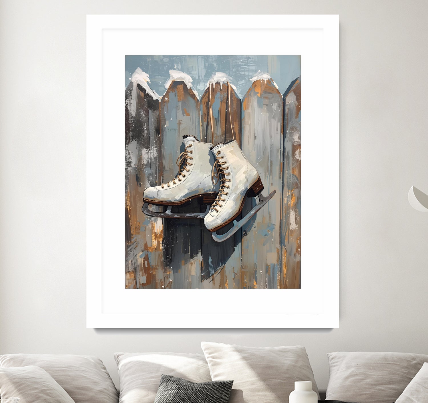 Schlittschuhe am Zaun by Ohkimiko on GIANT ART -  schlittschuhe