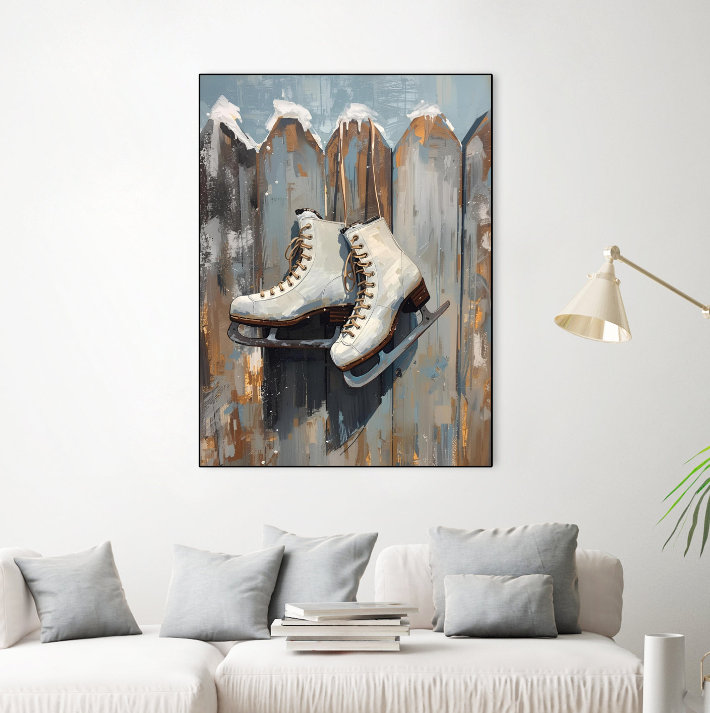 Schlittschuhe am Zaun by Ohkimiko on GIANT ART -  schlittschuhe