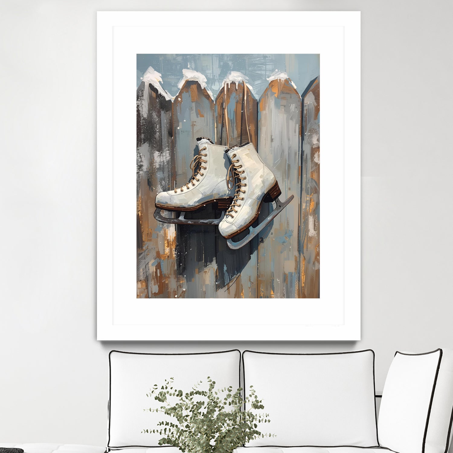 Schlittschuhe am Zaun by Ohkimiko on GIANT ART -  schlittschuhe