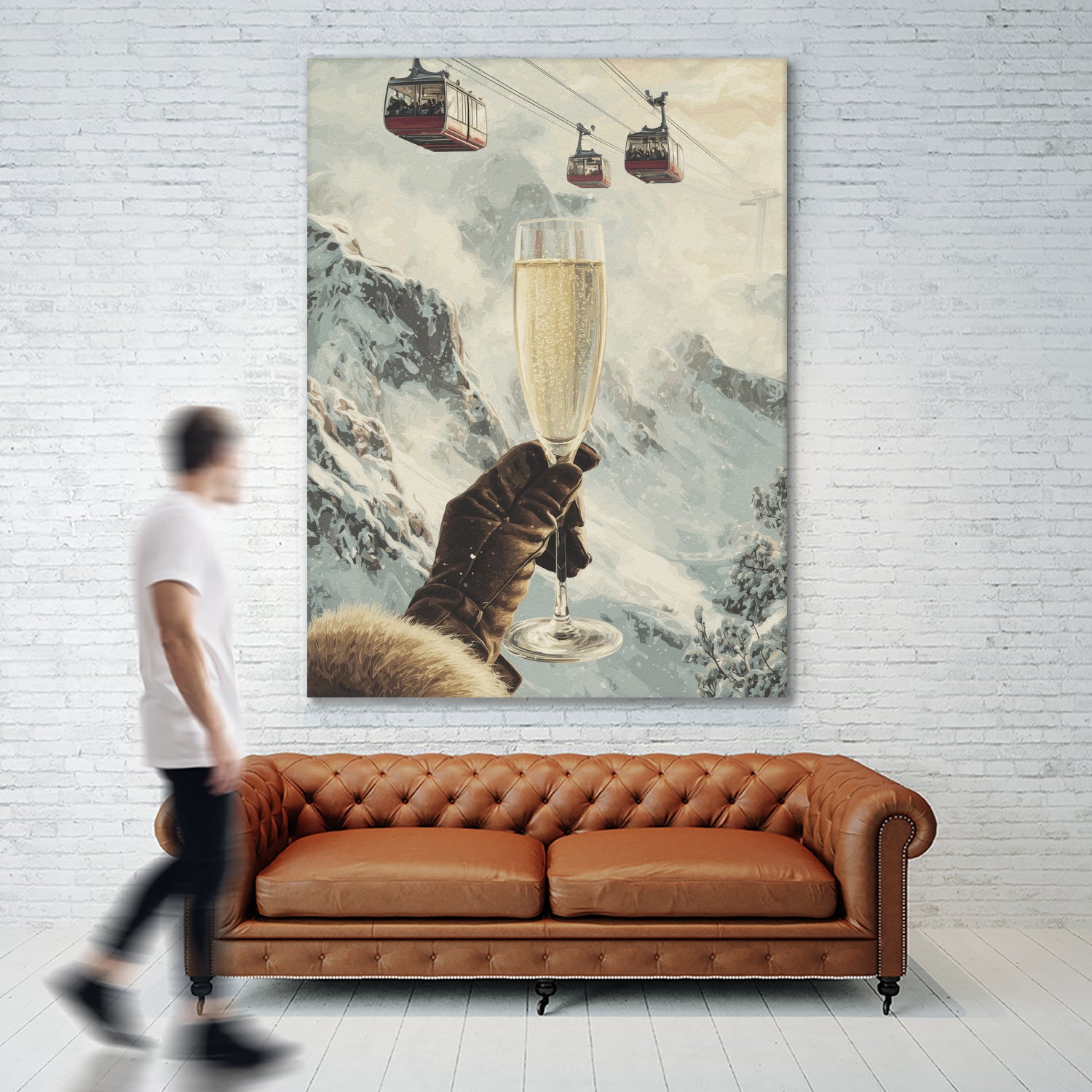 Bubbly Skiing by Andreas Magnusson on GIANT ART - figurative champagne