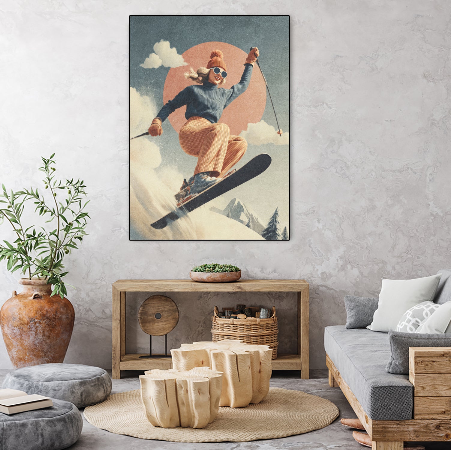 Skiing Adventure by Emel Tunaboylu on GIANT ART -  skiing25