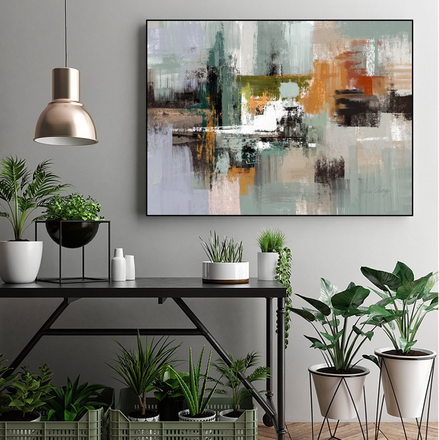 Green by Sage Rust on GIANT ART - cheney black abstract julia cheney