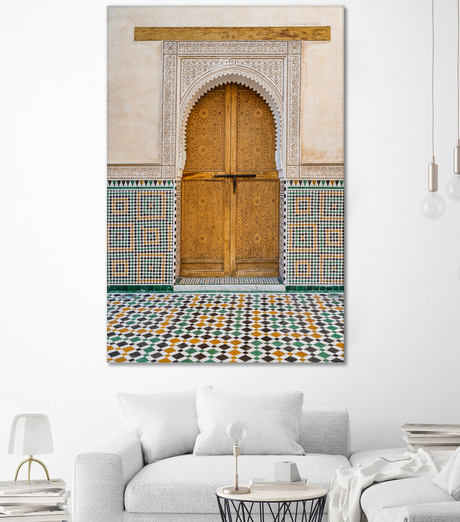Decorated brown wooden door in Morocco by Photolovers on GIANT ART - photography morocco