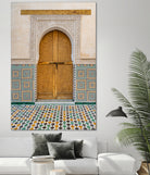 Decorated brown wooden door in Morocco by Photolovers on GIANT ART - photography morocco