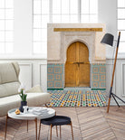 Decorated brown wooden door in Morocco by Photolovers on GIANT ART - photography morocco