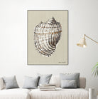 Shell on Burlap I by Lanie  Loreth on GIANT ART - coastal shell