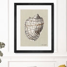 Shell on Burlap I by Lanie  Loreth on GIANT ART - coastal shell