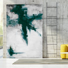 Dark Teal Room Abstract by Walt Johnson on GIANT ART - abstract dark