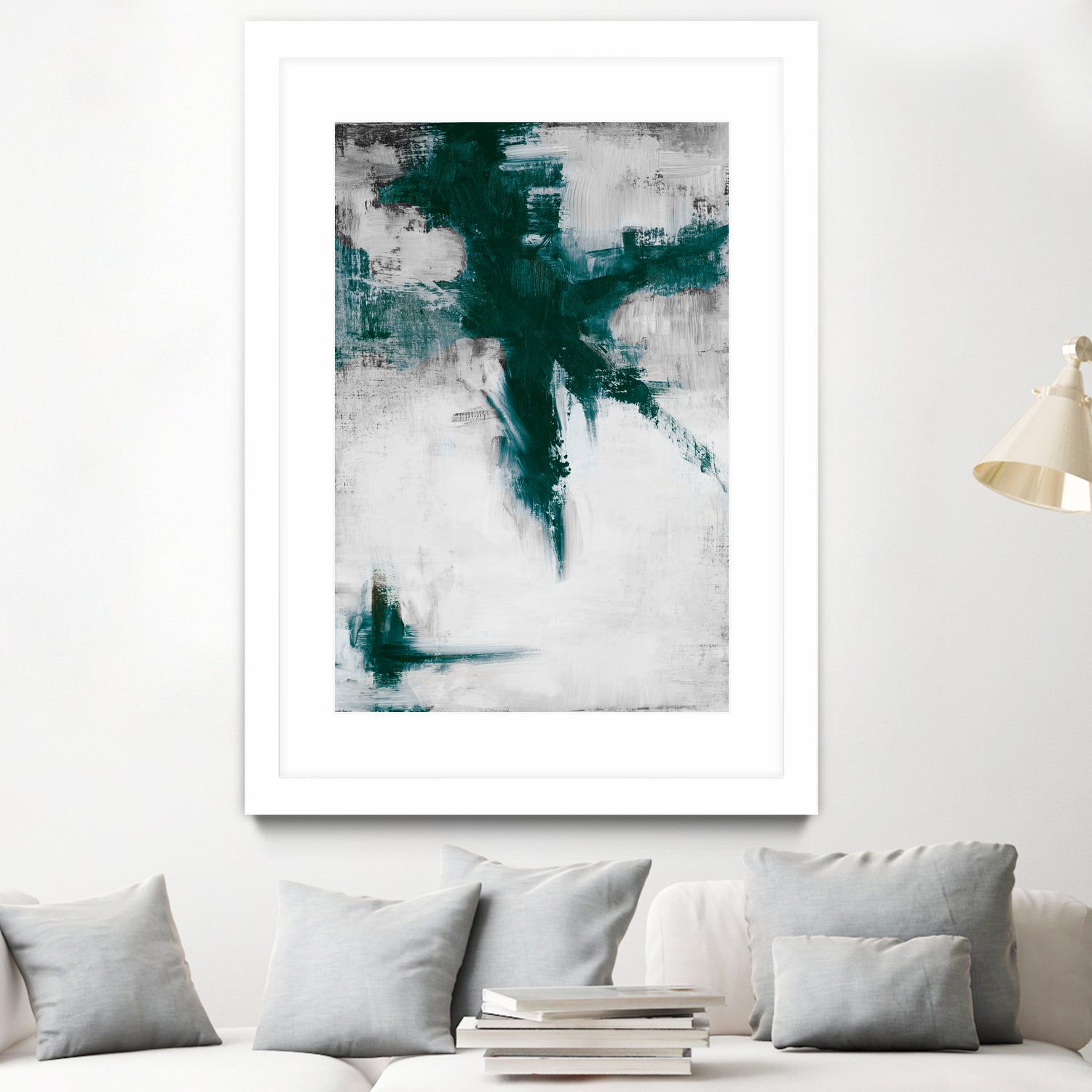 Dark Teal Room Abstract by Walt Johnson on GIANT ART - abstract dark