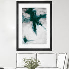 Dark Teal Room Abstract by Walt Johnson on GIANT ART - abstract dark