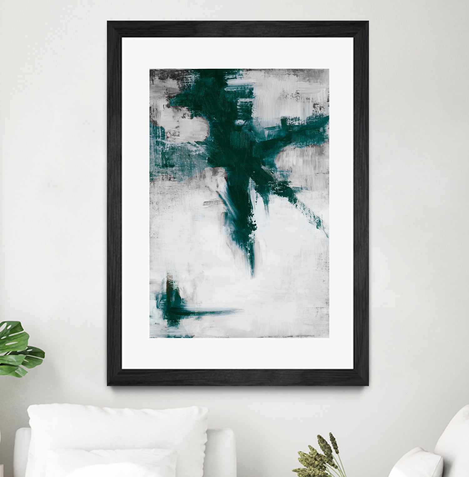 Dark Teal Room Abstract by Walt Johnson on GIANT ART - abstract dark