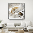 Gray Paint Abstract with Gold by Kat Papa on GIANT ART - abstract gray