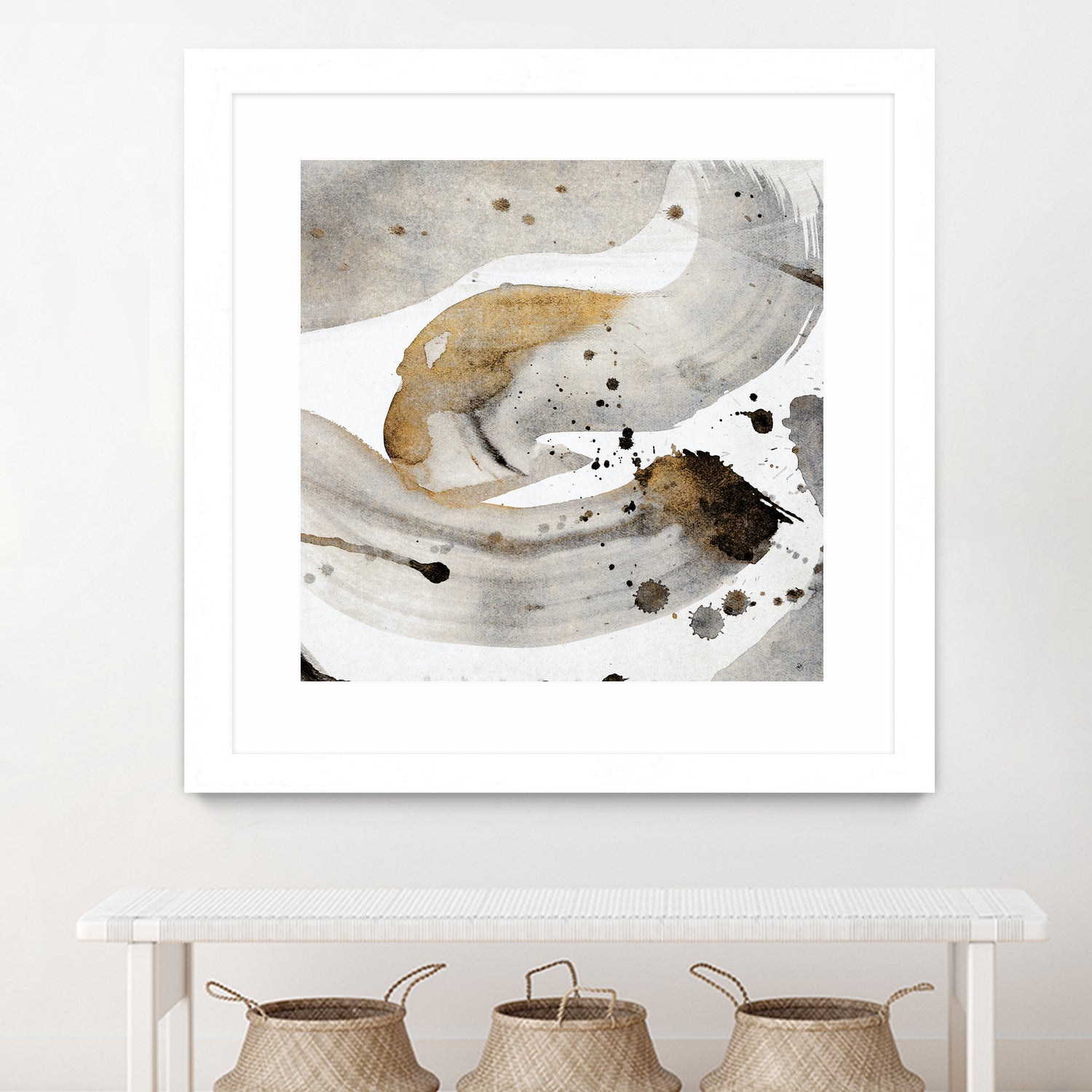 Gray Paint Abstract with Gold by Kat Papa on GIANT ART - abstract gray