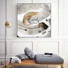 Gray Paint Abstract with Gold by Kat Papa on GIANT ART - abstract gray