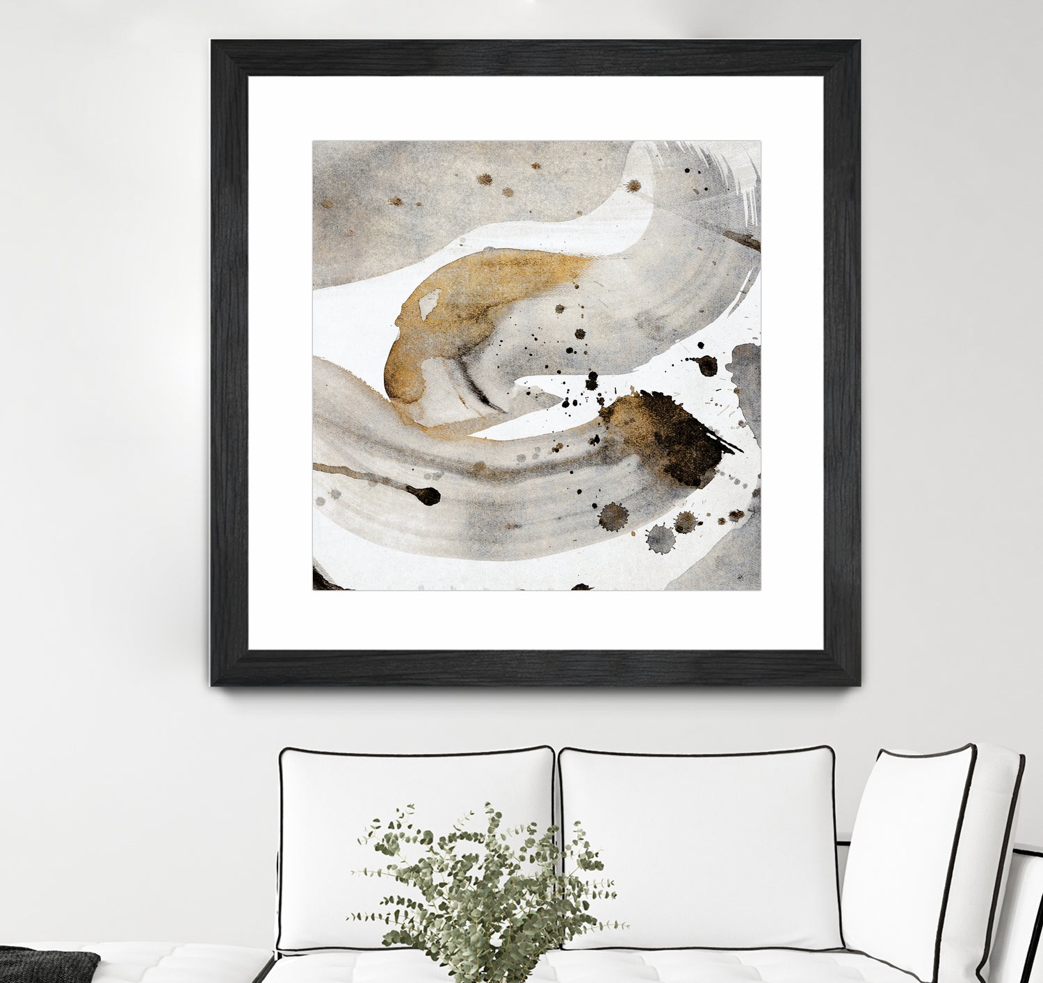 Gray Paint Abstract with Gold by Kat Papa on GIANT ART - abstract gray