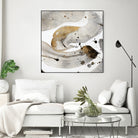 Gray Paint Abstract with Gold by Kat Papa on GIANT ART - abstract gray