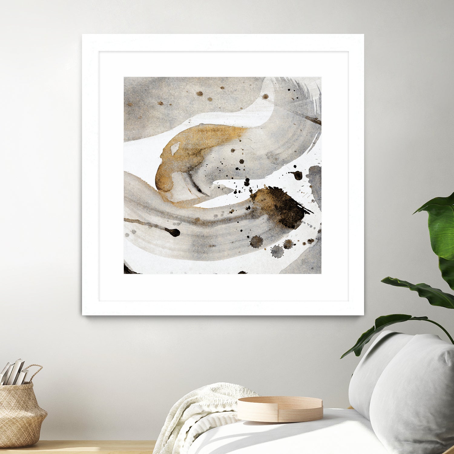 Gray Paint Abstract with Gold by Kat Papa on GIANT ART - abstract gray