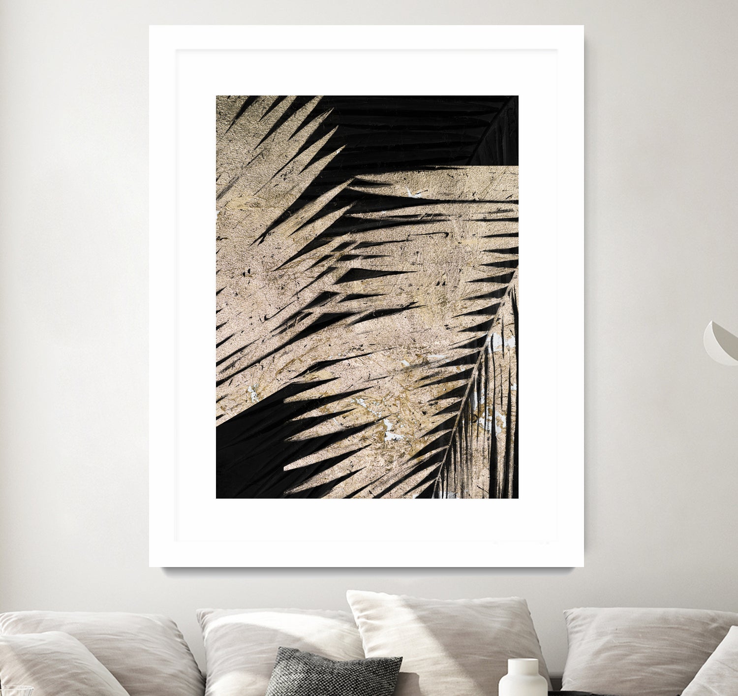 Neutral Palmas on Black I by Patricia  Pinto on GIANT ART - palms palmas