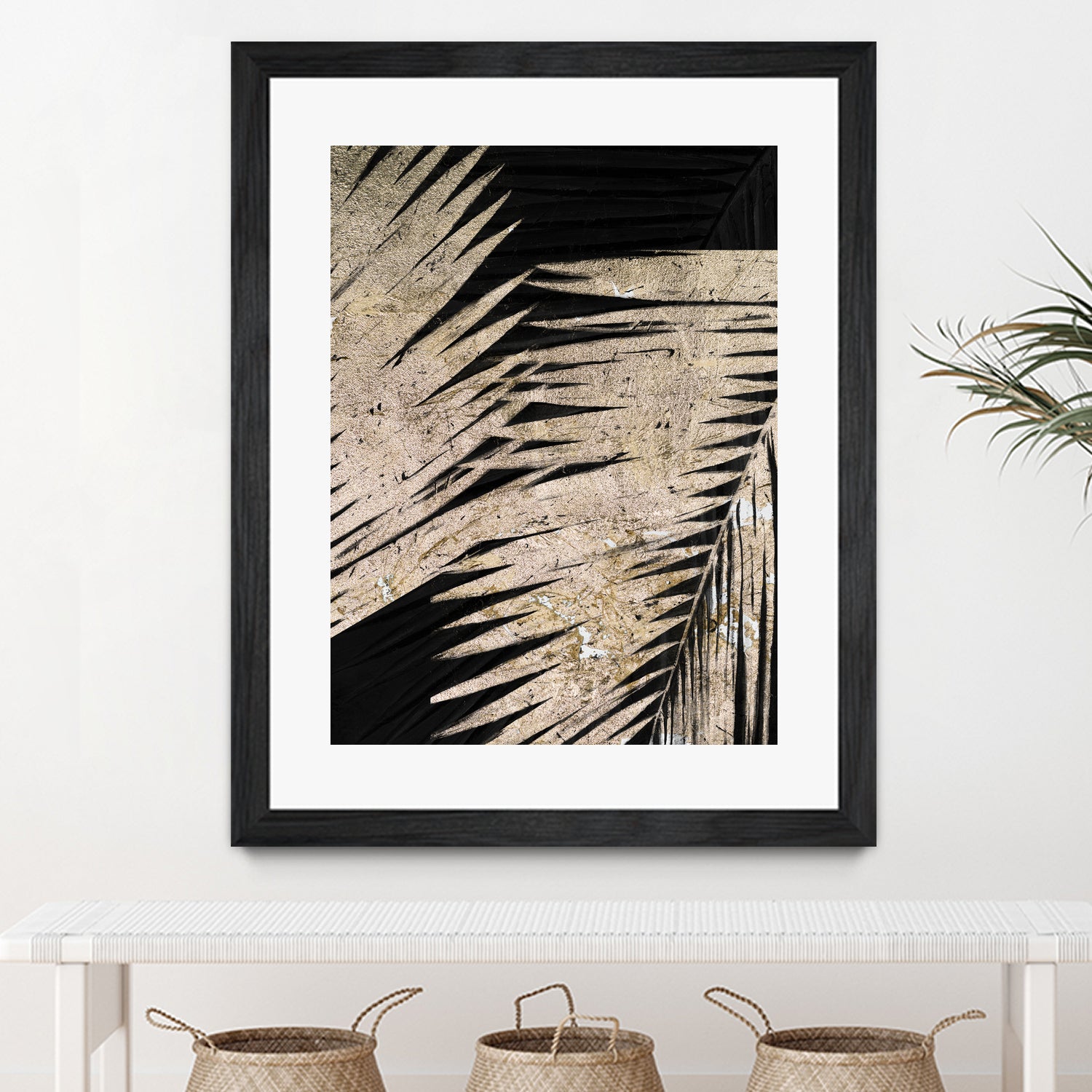 Neutral Palmas on Black I by Patricia  Pinto on GIANT ART - palms palmas