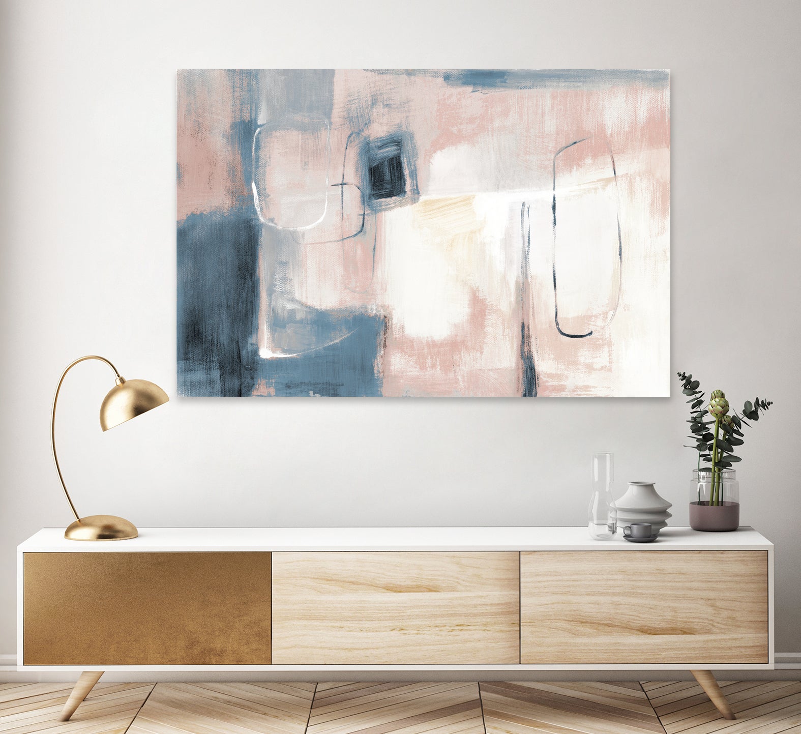 Pink and Blue Abstract I by Lanie Loreth on GIANT ART - abstract abstract
