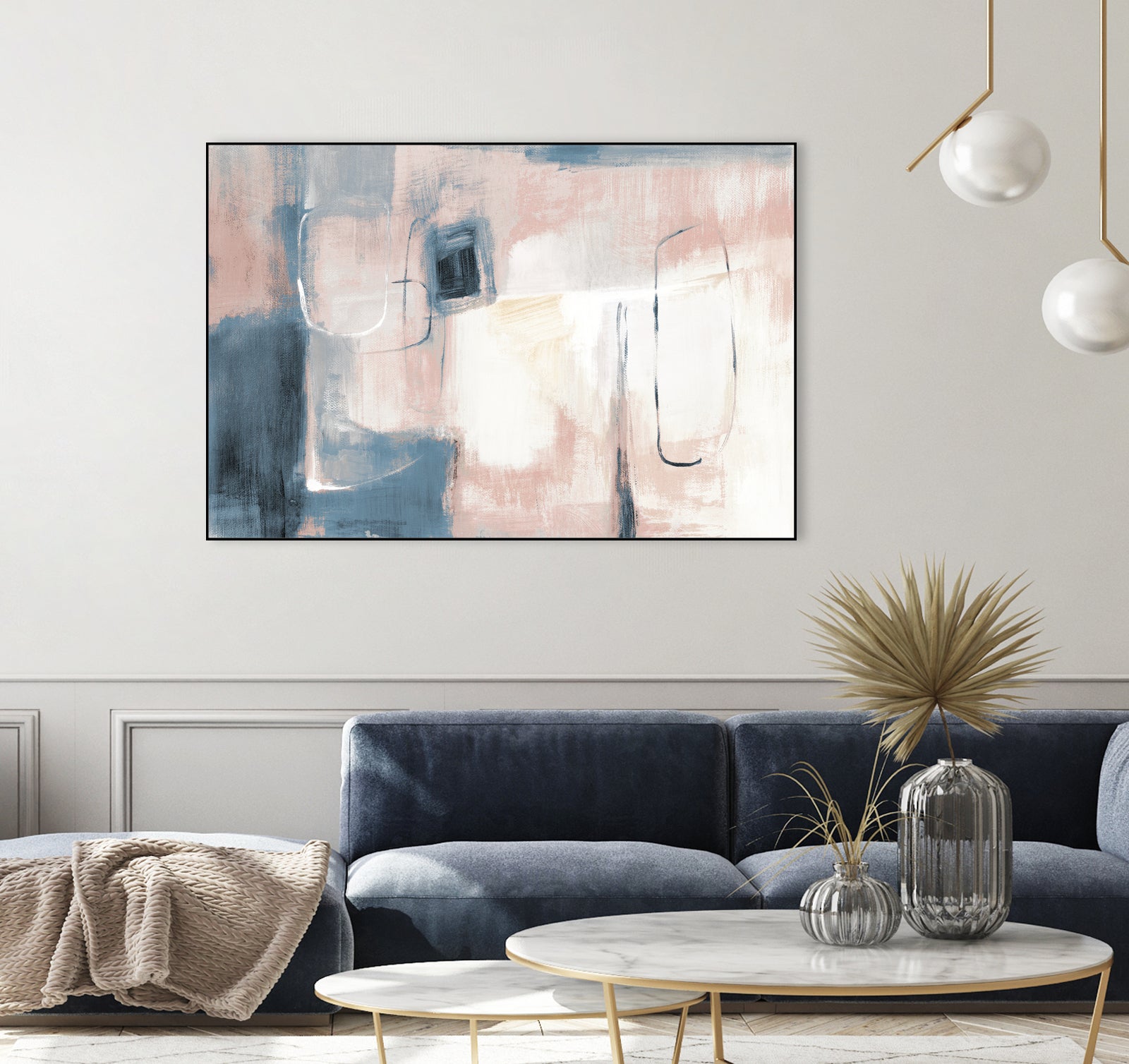 Pink and Blue Abstract I by Lanie Loreth on GIANT ART - abstract abstract