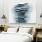 Teal with Silver Woods on White by Roberto Gonzalez on GIANT ART - abstract teal