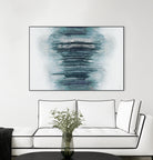 Teal with Silver Woods on White by Roberto Gonzalez on GIANT ART - abstract teal