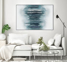 Teal with Silver Woods on White by Roberto Gonzalez on GIANT ART - abstract teal