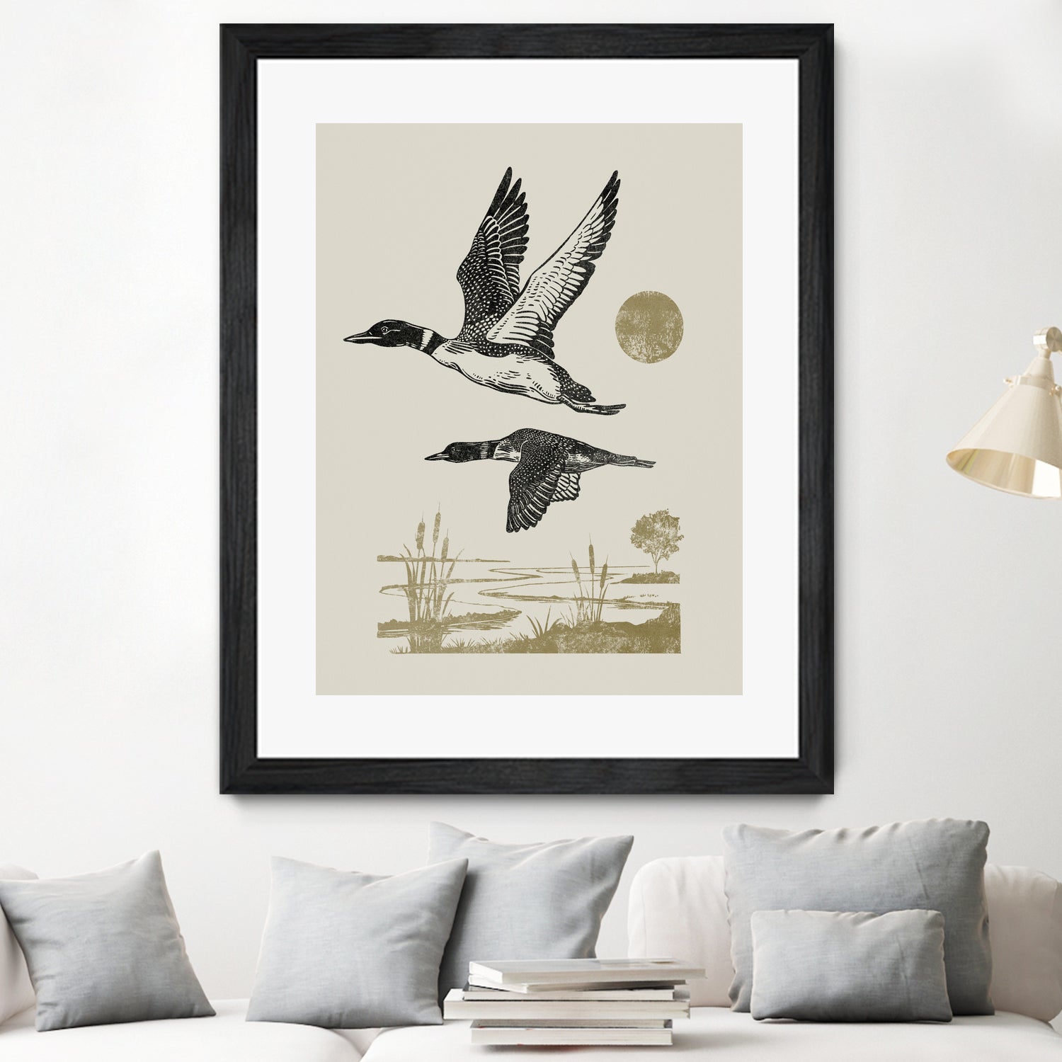 Lake Meditation ll by Victoria Barnes on GIANT ART - animals nature birds