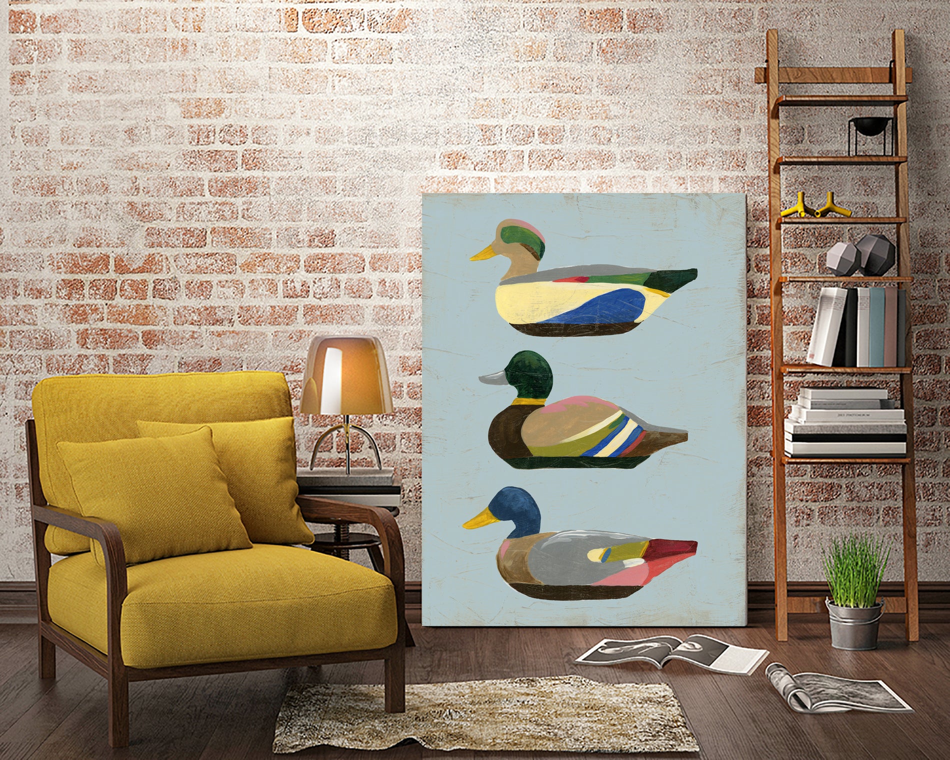 Decoy Ducks II by June Erica Vess on GIANT ART - animals nature birds