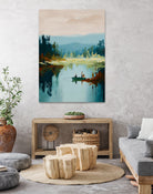 Morning on The Lake I by Paula Freeman on GIANT ART - landscapes seascapes lakes rivers