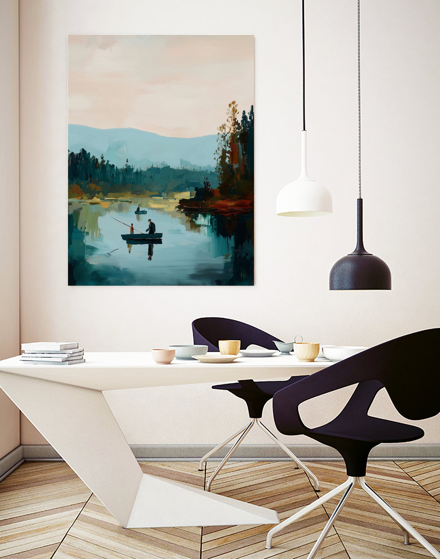 Morning on The Lake II by Paula Freeman on GIANT ART - landscapes seascapes lakes rivers