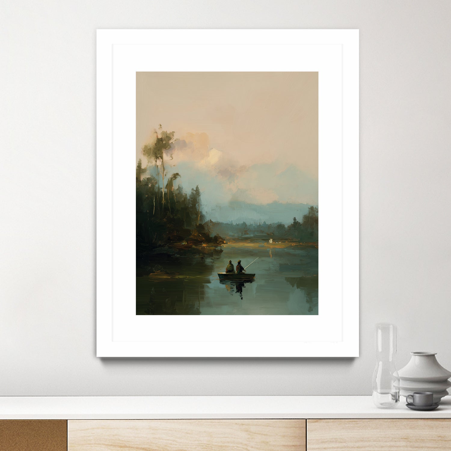 On The Lake I by Paula Freeman on GIANT ART - landscapes seascapes lakes rivers