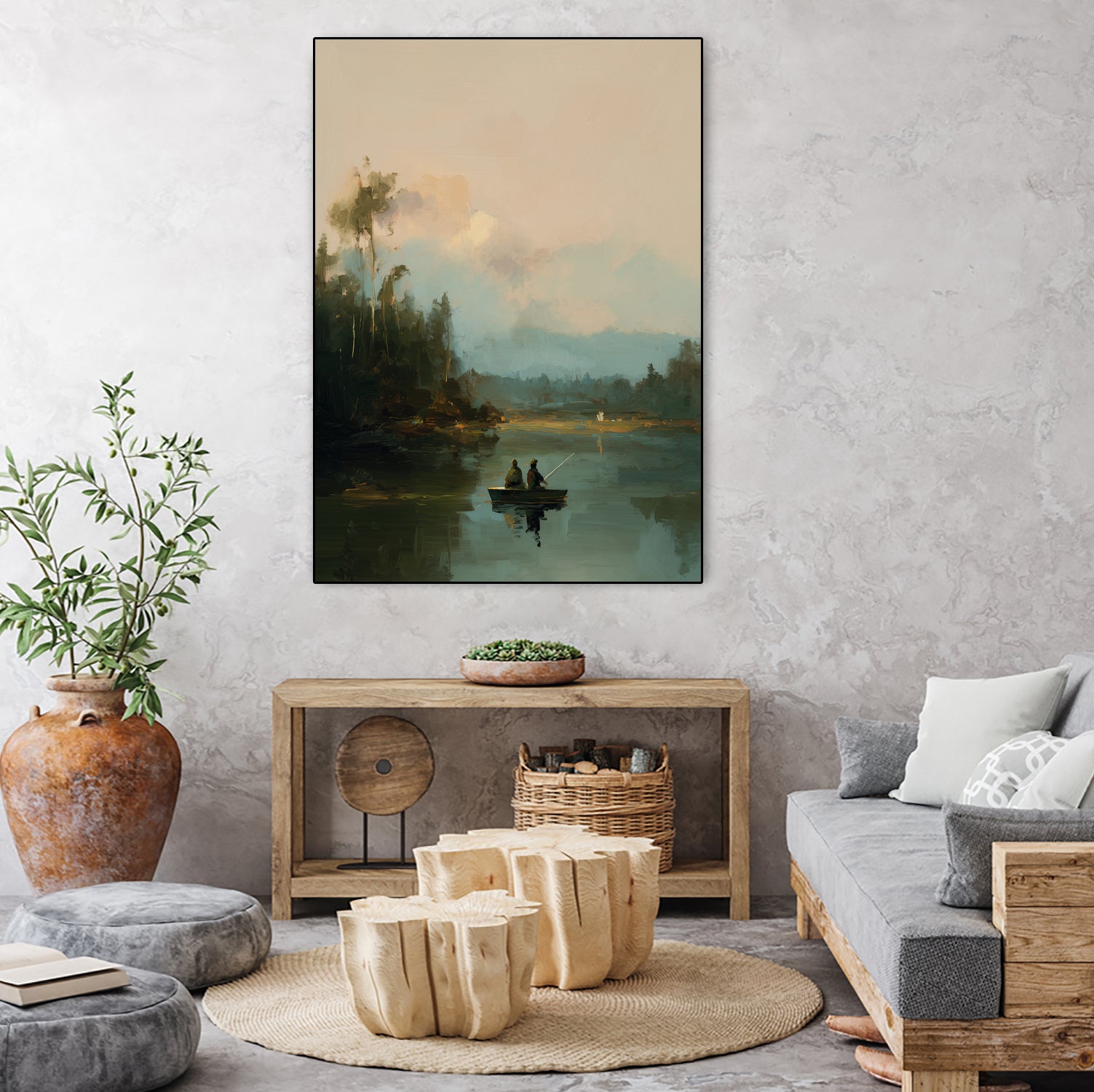 On The Lake I by Paula Freeman on GIANT ART - landscapes seascapes lakes rivers