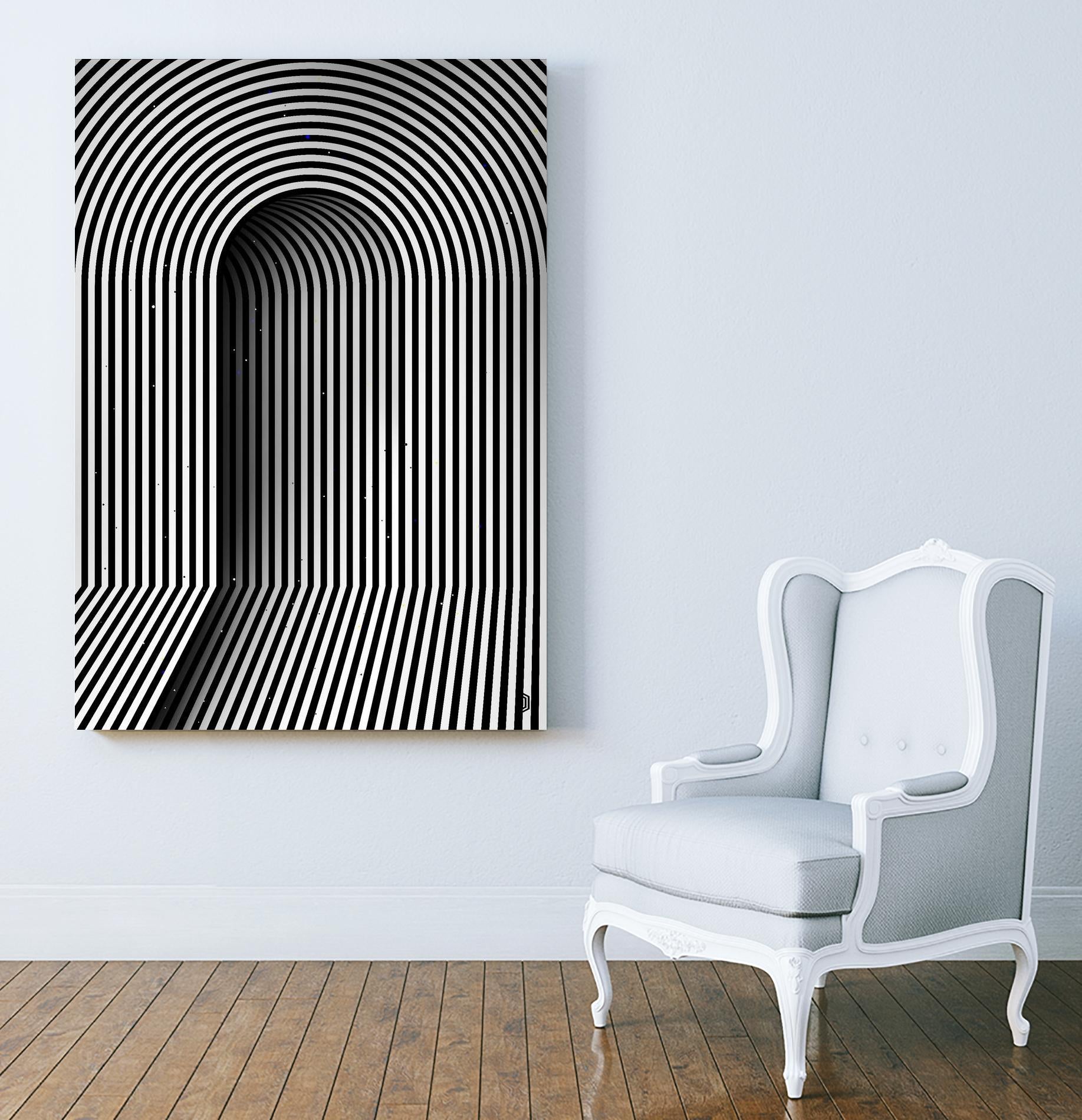 Hidden door by Divin Creador on GIANT ART - white black & white 