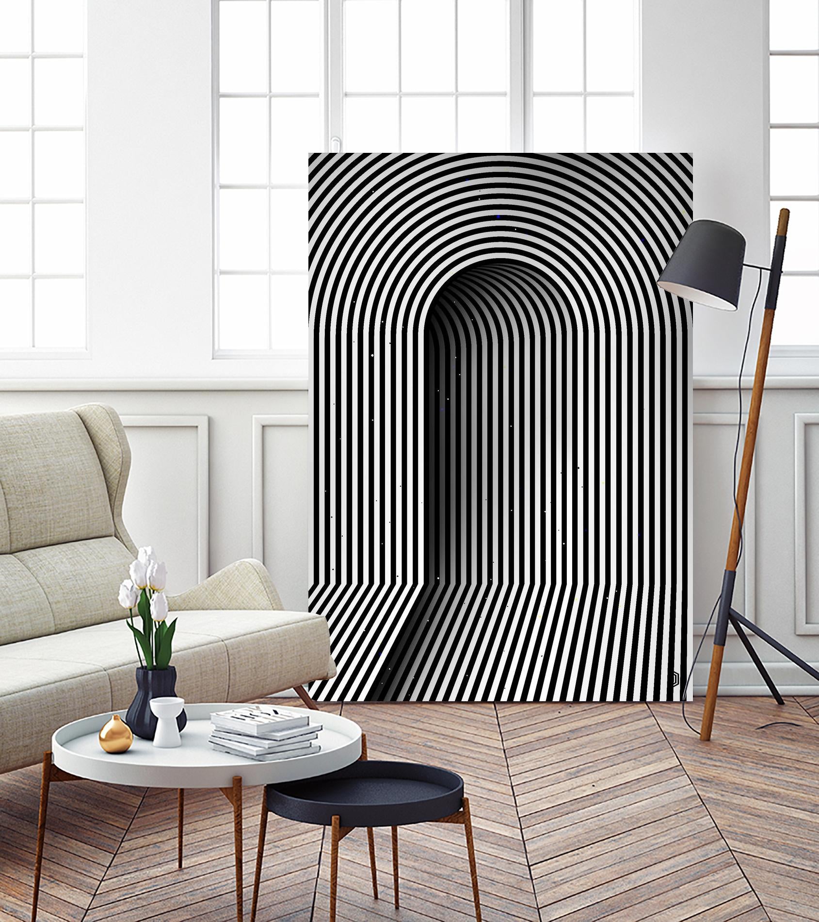 Hidden door by Divin Creador on GIANT ART - white black & white 