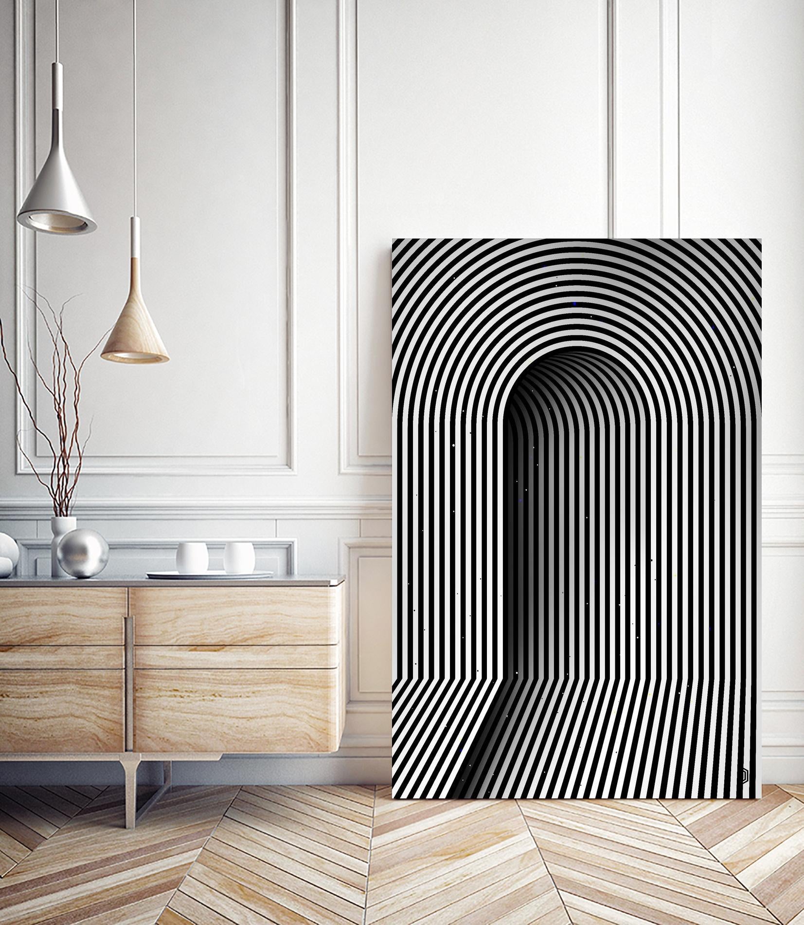 Hidden door by Divin Creador on GIANT ART - white black & white 