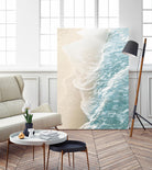 Soft Teal Gold Ocean Dream Waves #1  by Anita's & Bella's Art on GIANT ART - beige coastal sand