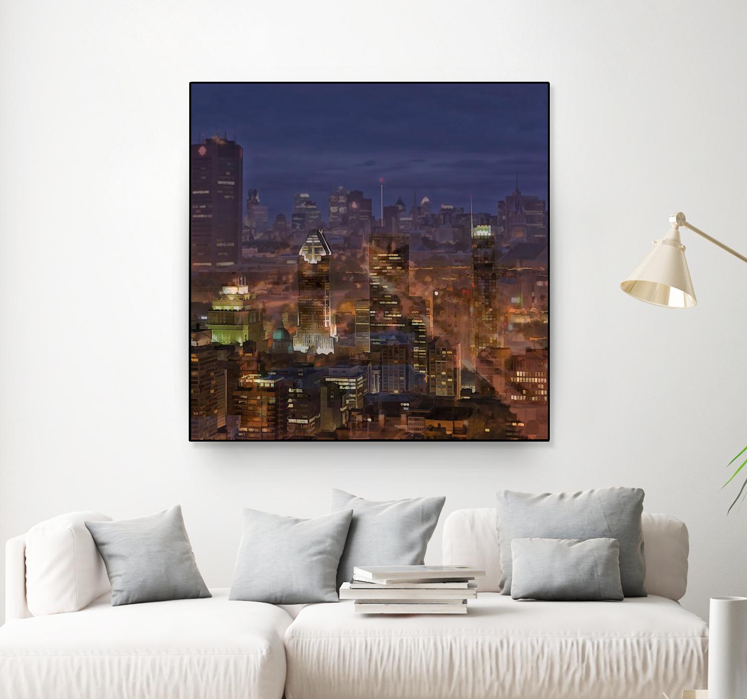 Montreal view by Jefd on GIANT ART - blue city scene