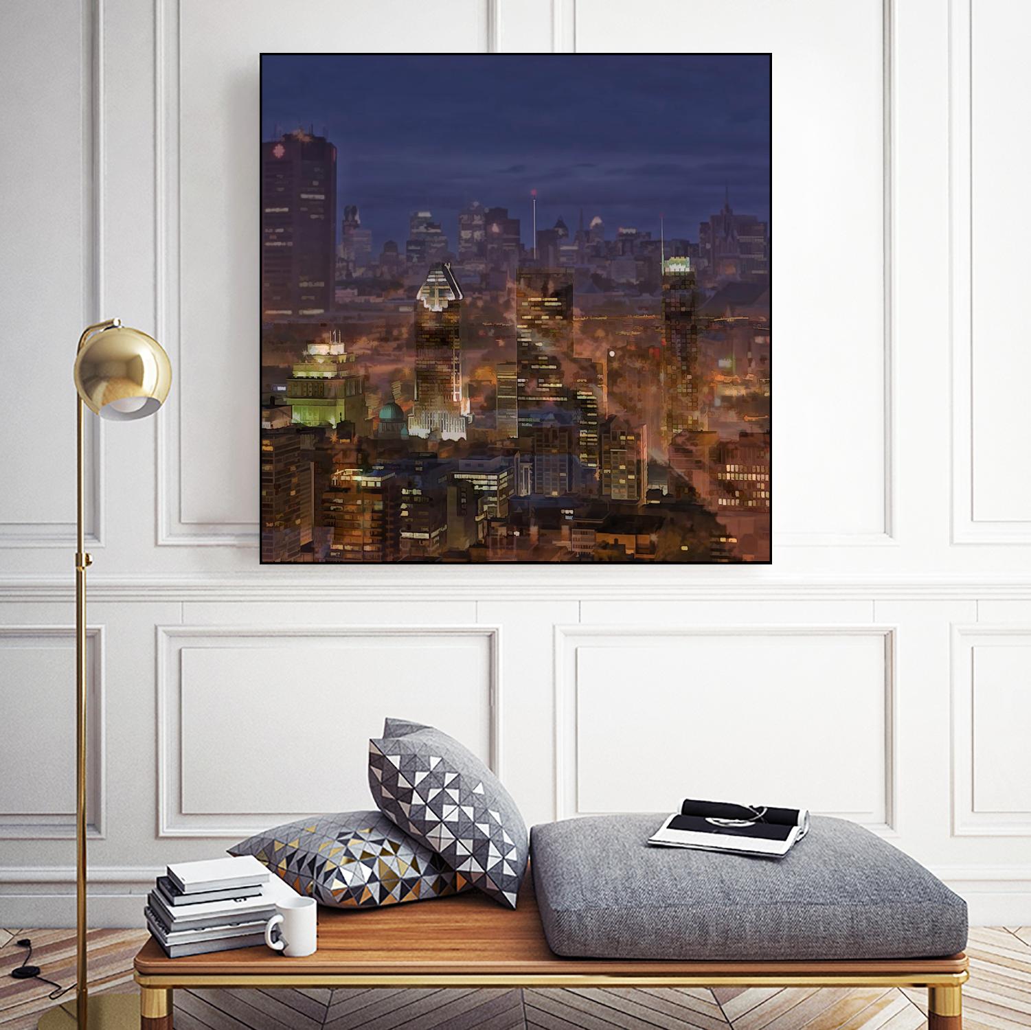 Montreal view by Jefd on GIANT ART - blue city scene