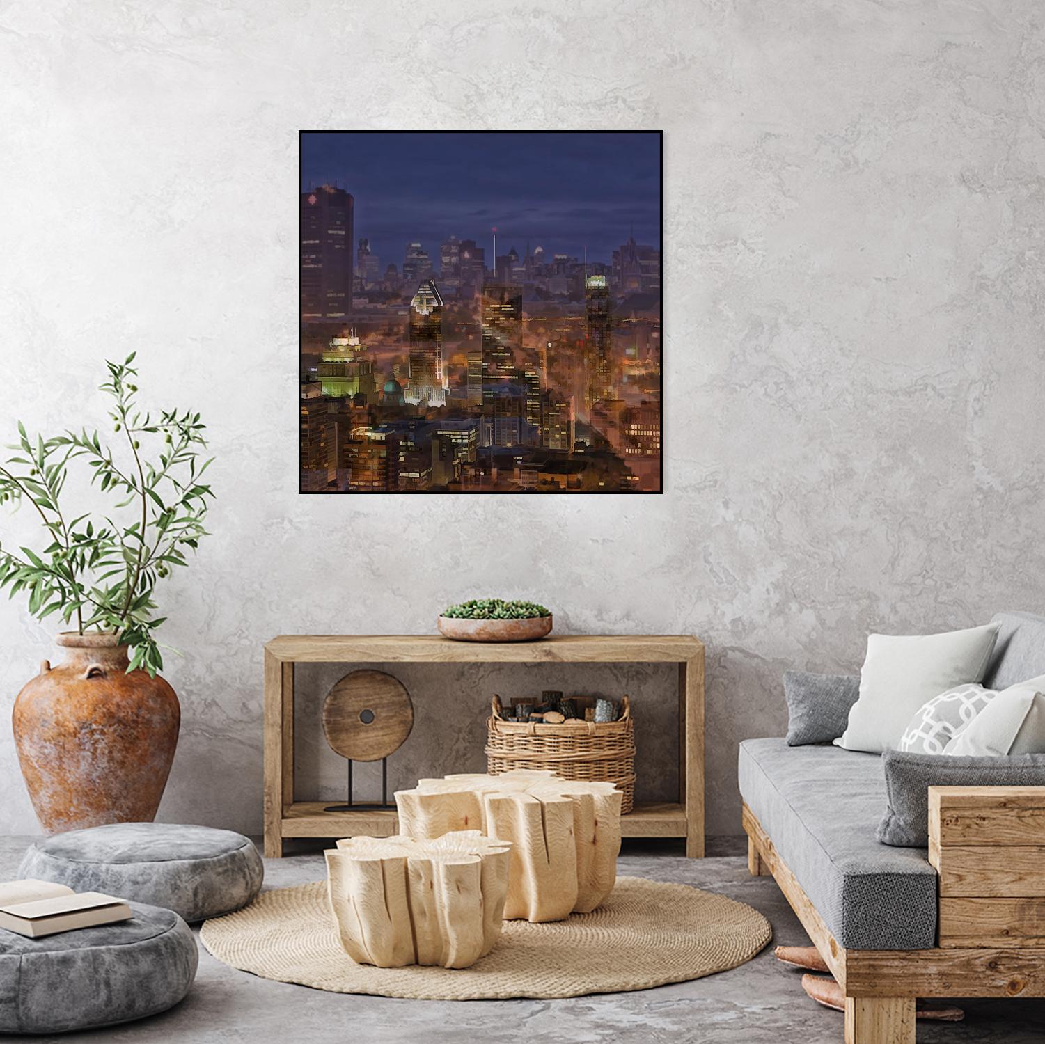 Montreal view by Jefd on GIANT ART - blue city scene