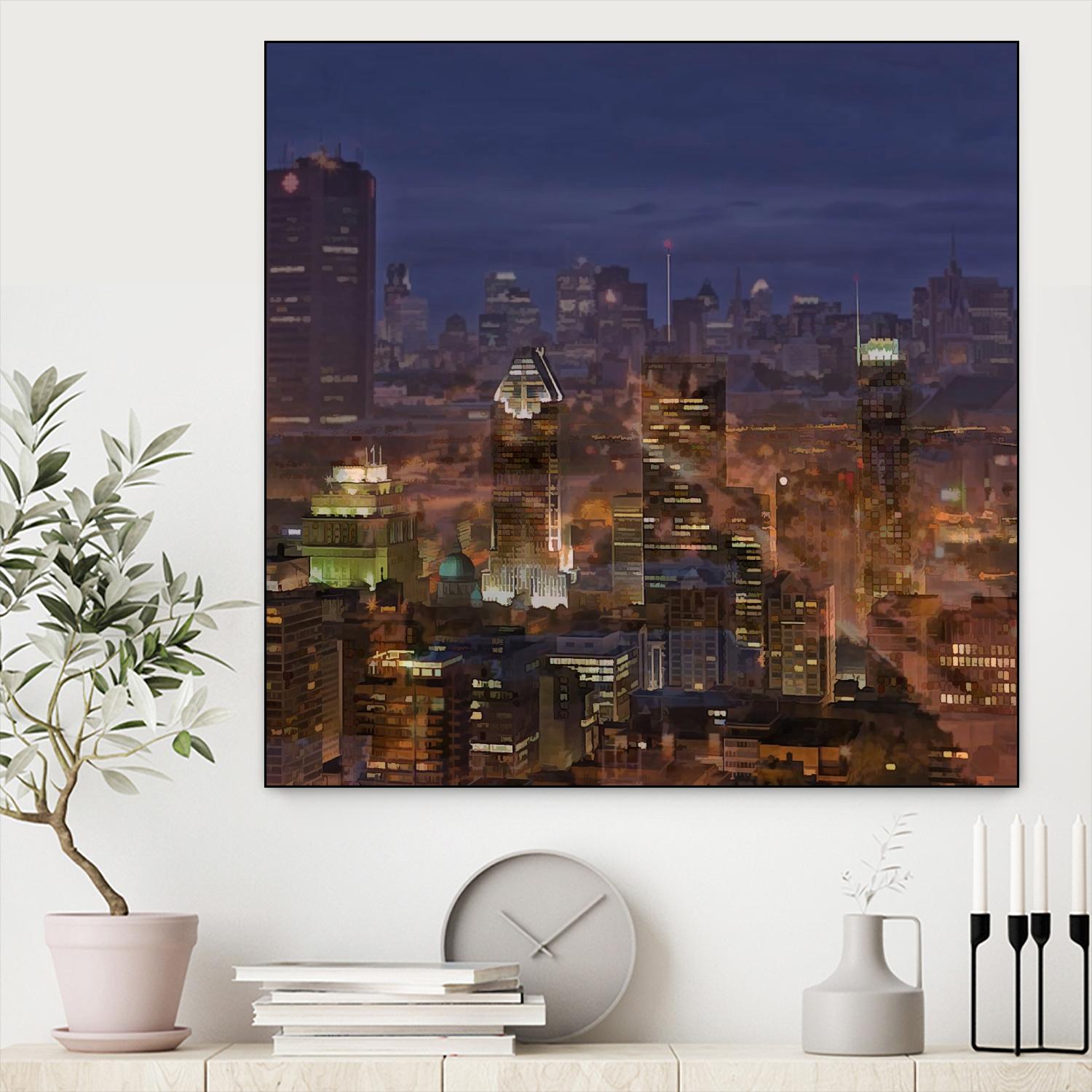 Montreal view by Jefd on GIANT ART - blue city scene