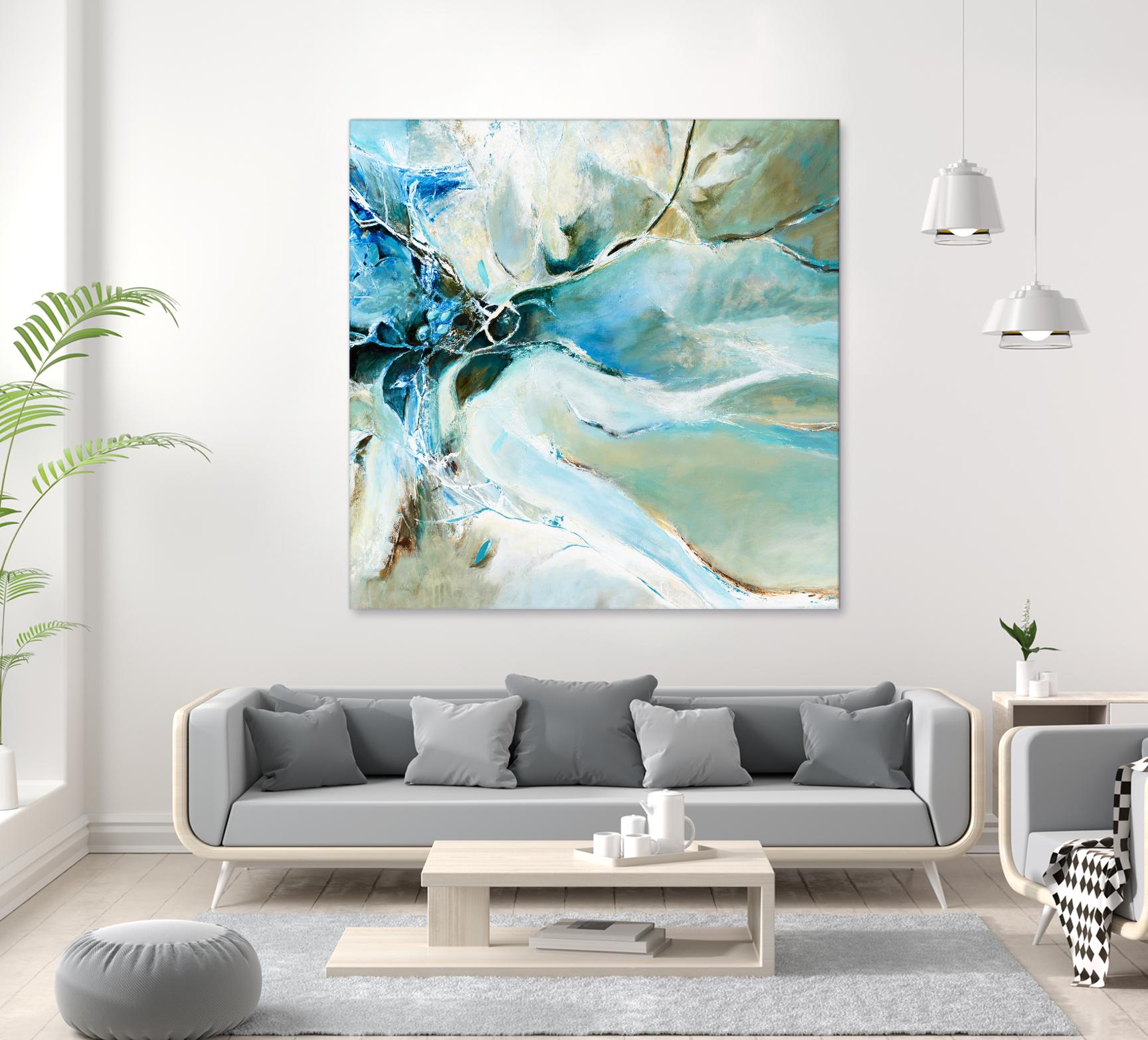 Écume by Kathleen Cloutier on GIANT ART - green abstract