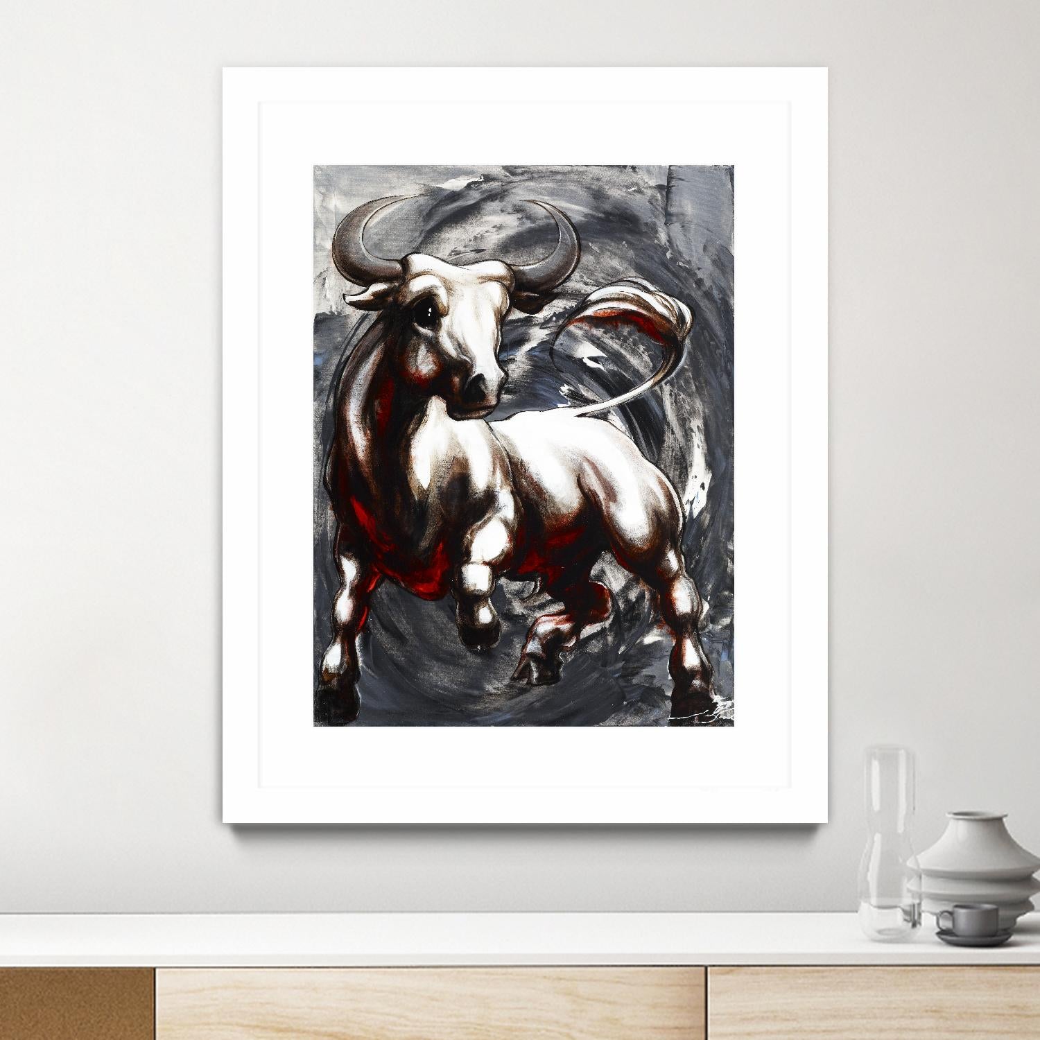 Deadline by Marie Andrée Leblond on GIANT ART - white animals taureau