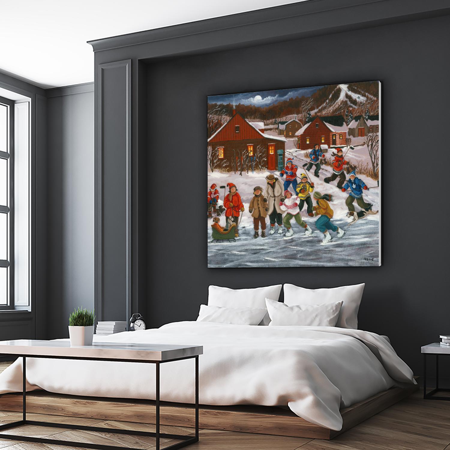 Sur le lac gelé by Nicole Laporte on GIANT ART - red winter scenes