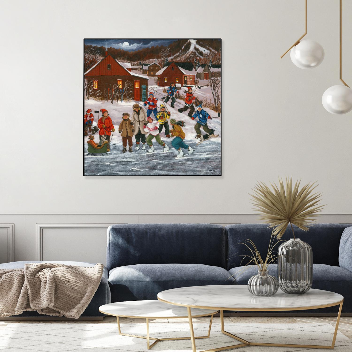 Sur le lac gelé by Nicole Laporte on GIANT ART - red winter scenes