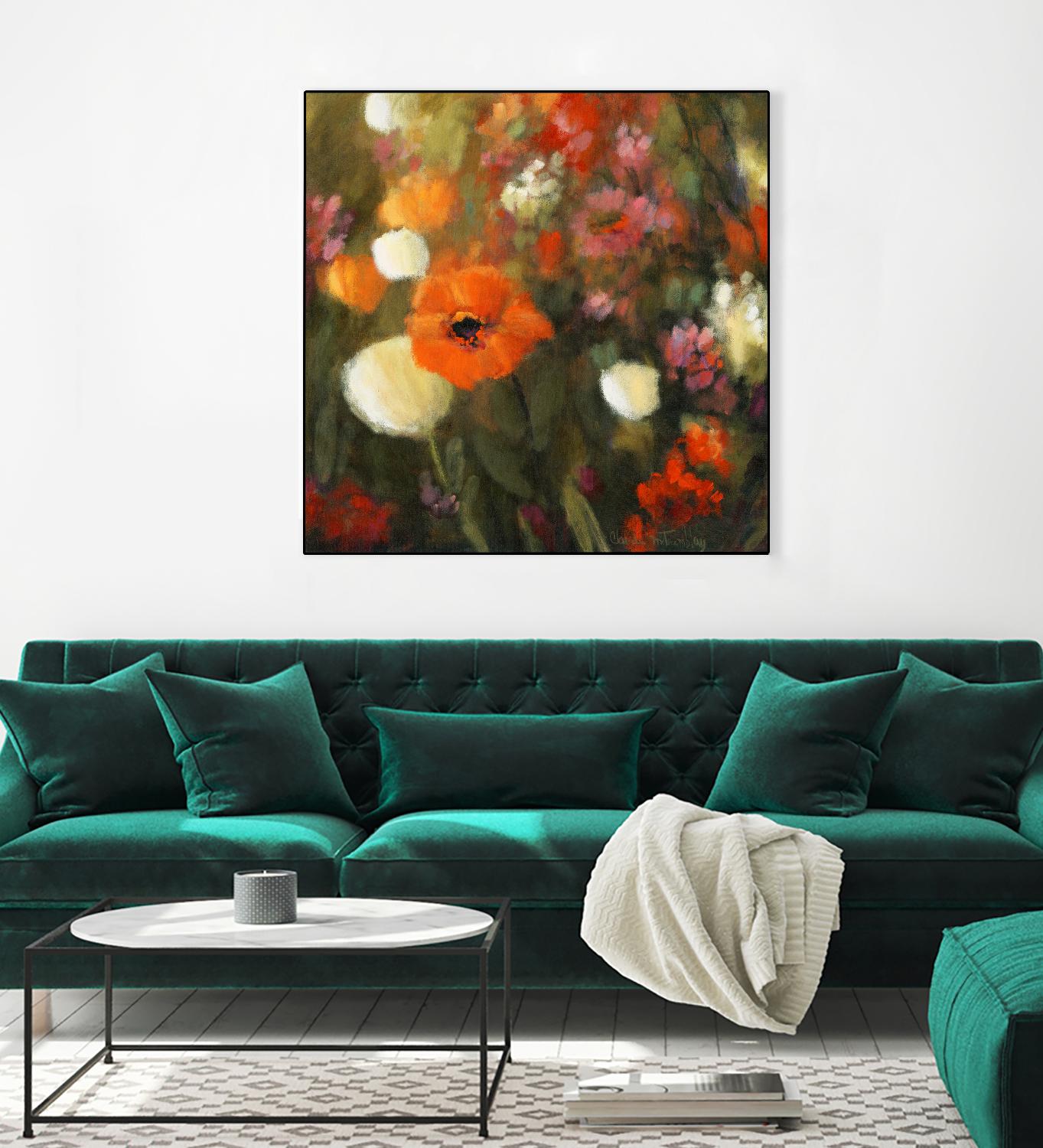 Prairie fleurie by Claude Tremblay on GIANT ART - green floral