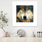 Regard inquiet du loup by Sylvia Audet on GIANT ART - white animals