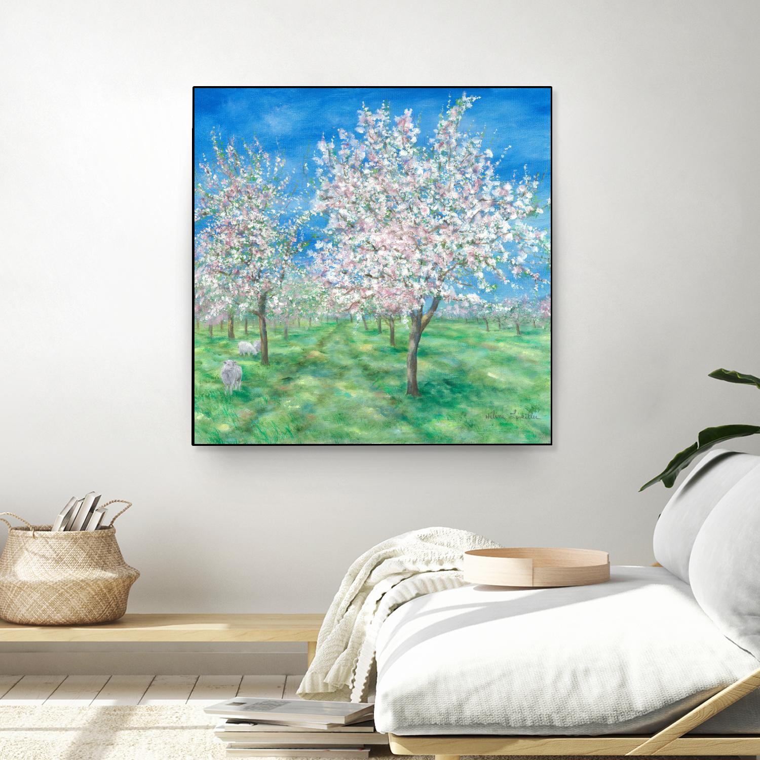 Le Verger en fleurs by Hélène Léveillée on GIANT ART - green landscape arbre en fleur